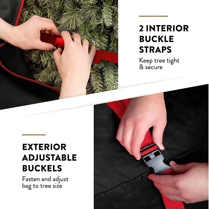 China Supplier Large Christmas Tree Bag Waterproof 600D Oxford Canvas Clear Window Christmas Tree Storage Bag