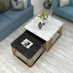 Simple Nordic style marble combination side table furniture  sofa center table square table