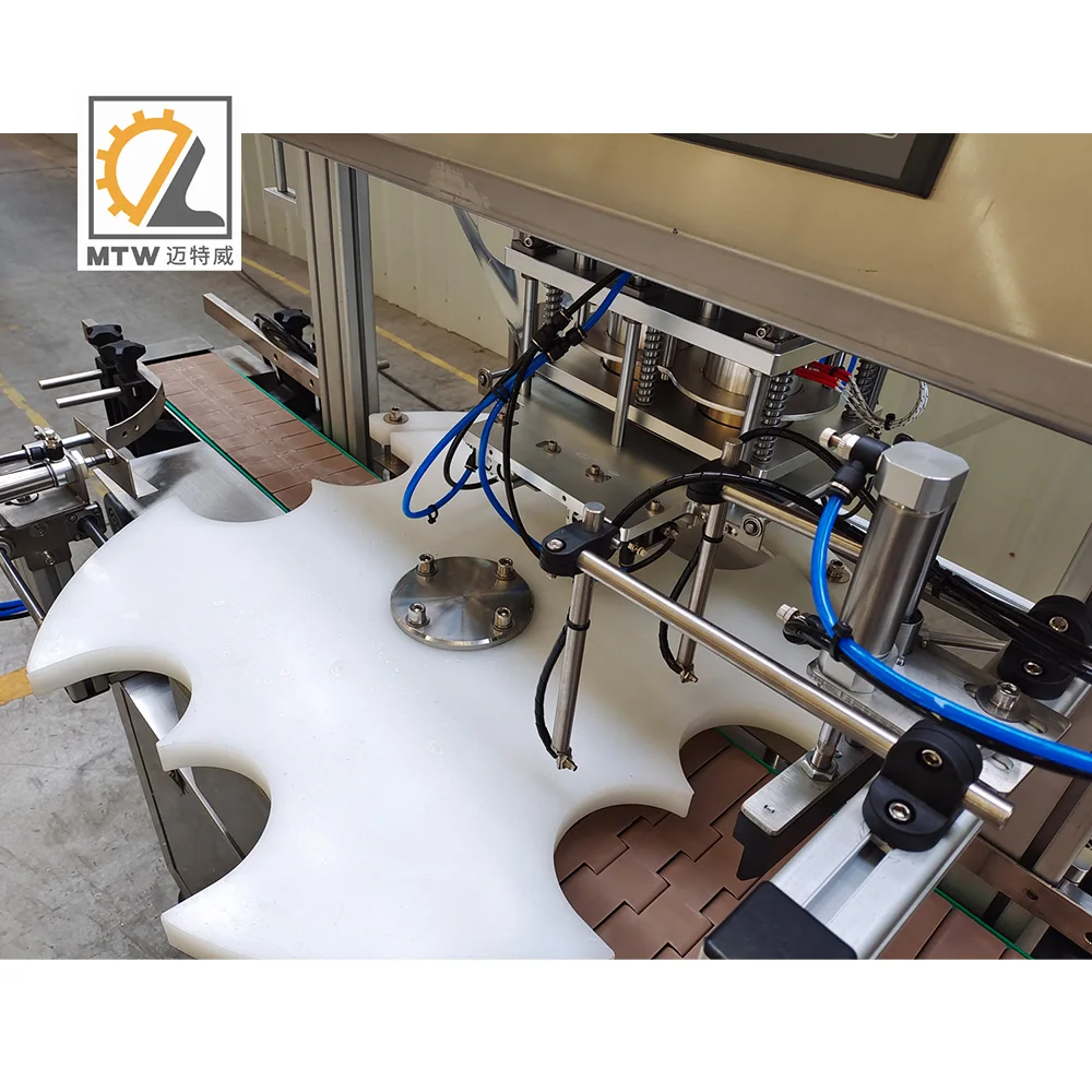 MTW 2-head automatic candy pet plastic bottle lip aluminum foil heat sealer