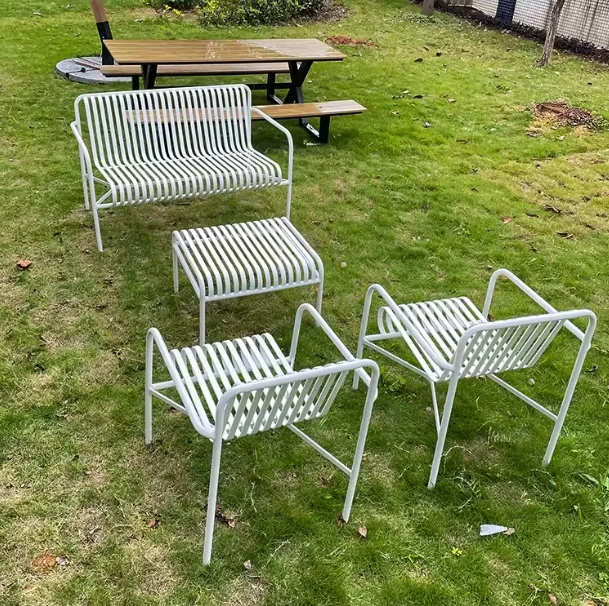 Patio Furniture Full Aluminum Garden Set Outdoor Metal Lounge Chair And Table Restaurant Cafe Balcony Terrace