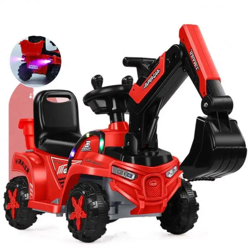 Mini Electric Excavator Ride-On Car Toy for Kids Outdoor Universal Engineering Vehicle Durable Plastic Material Sale!