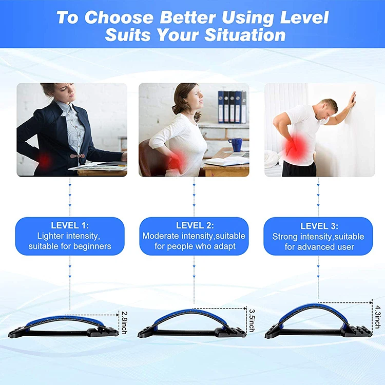 with Magnetic Acupressure Points Cotton Strip Pain Relief Massager Lumbar Stretching Support Device Back Stretcher