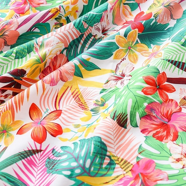 Digital Print Silk Fabric for Dresses Clothing Custom Satin Polyester Fabric