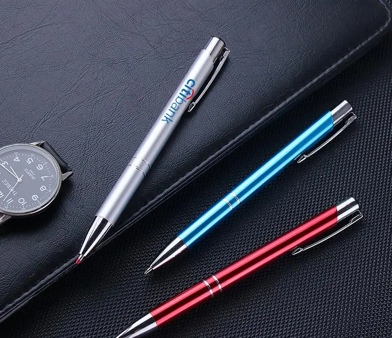 Creative Business Aluminum Rod Gift Pen Beveled Metal Ballpoint Pen Advertising Laser Logo Printing Customizable Promotional