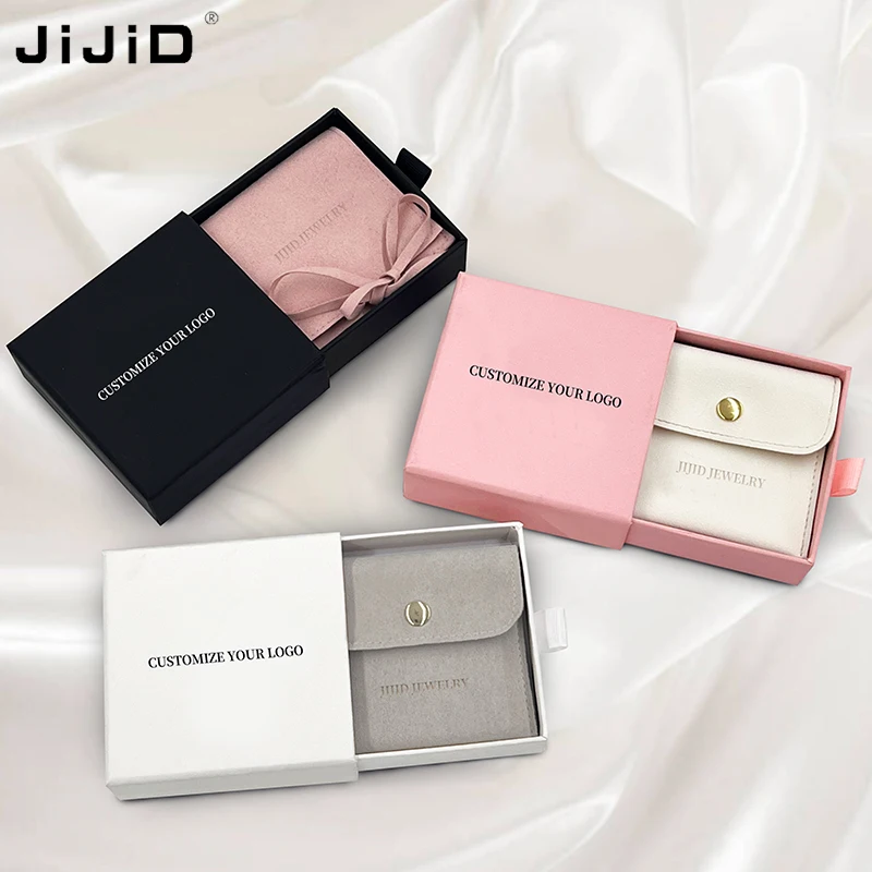 JIJID Custom Bracelet Paper Gift luxury jewelry packaging Box Earring Necklace Jewellery Ring Small Jewelry Box With Logo