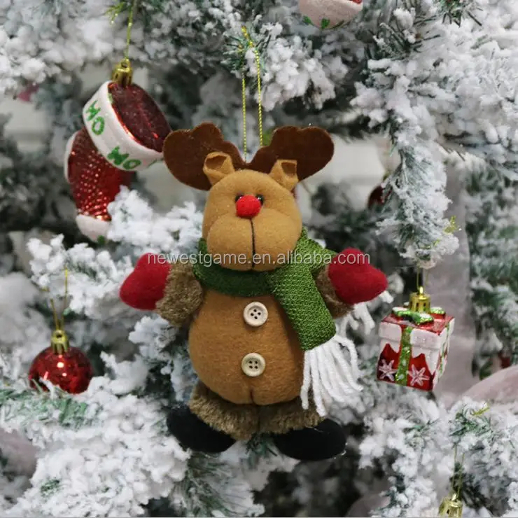 
2019 christmas toy pendant cute plush christmas gift for tree snowman elk doll free shipping 