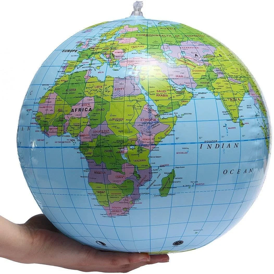 40Cm Inflatable World Globe Map Earth Geography Blow Atlas Ball Educational Toy