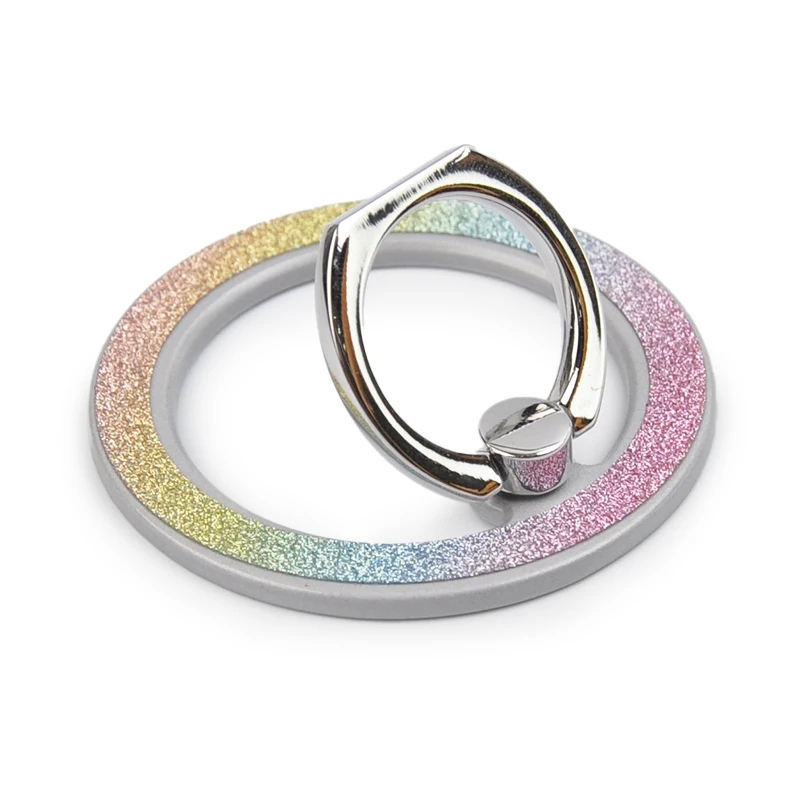 Sparkling Pink Sticker Magnetic Phone Ring Holder 360 Degree Rotation Phone Grip Adjustable Phone Ring Stand for iPhone 14 13 12