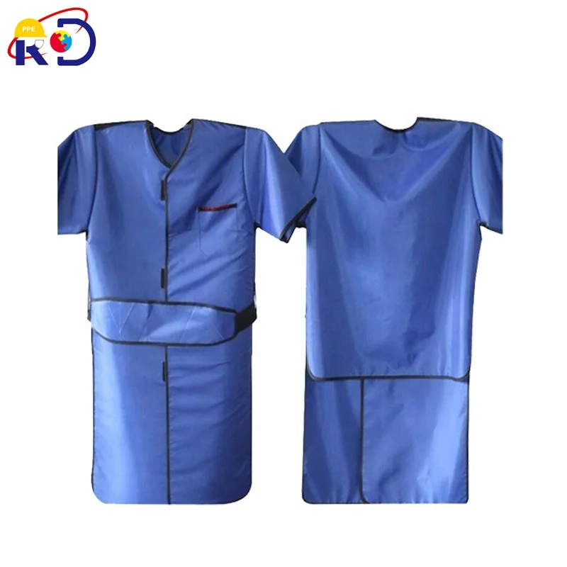 Five piece set of lead clothing for staff in radiology department