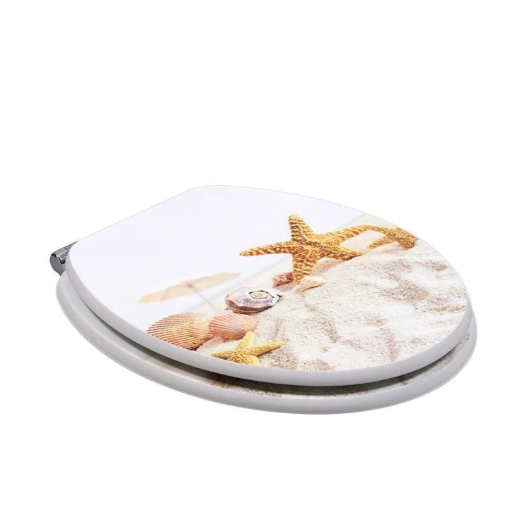 Bofan Molded wood UV surface beach star kids bidet toilet seat toilet lid cover with slow down hinges