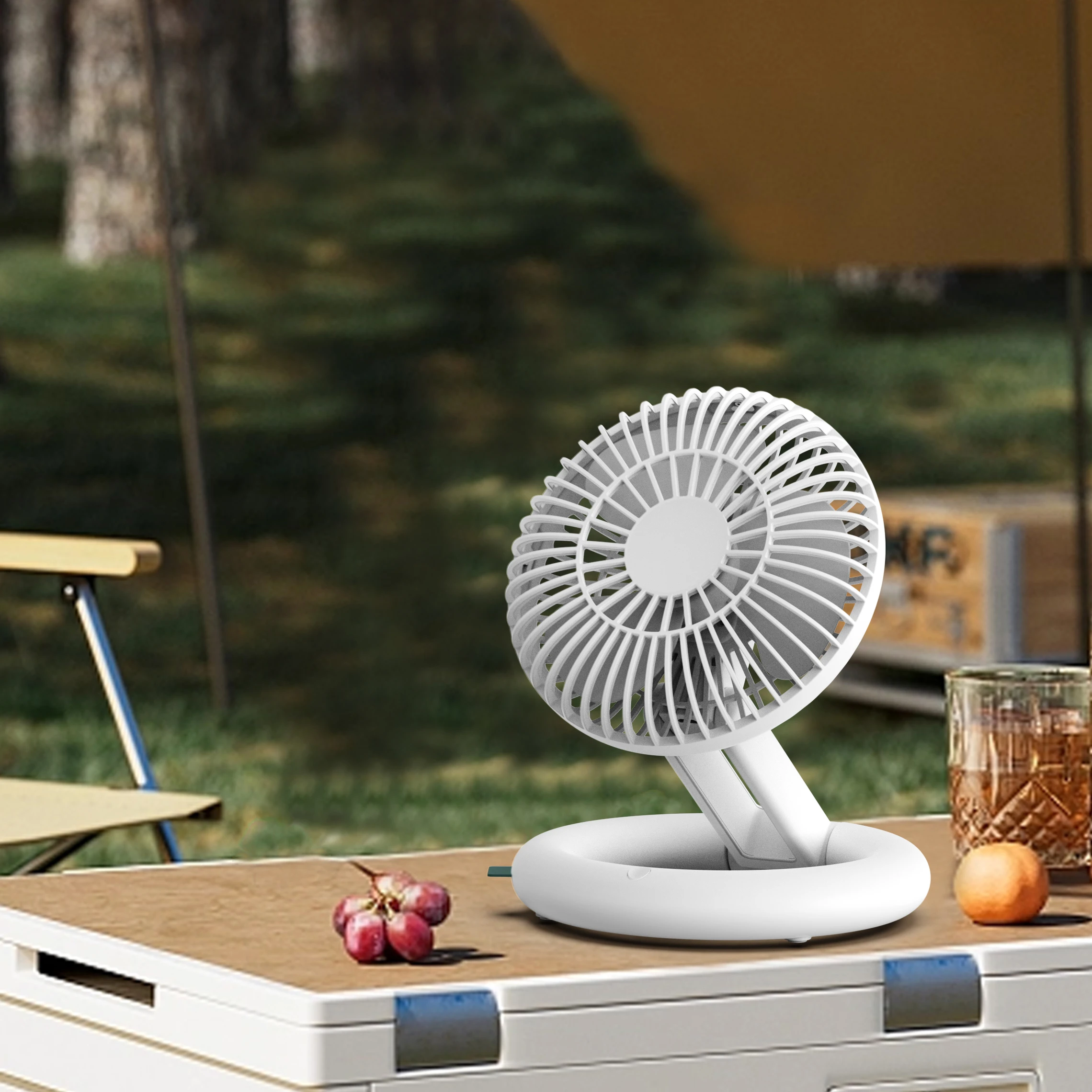 Summer Fan Silent Folding Mini Outdoor Portable Rechargeable Electric Fan Led Battery Usb Camping Tent Fan With A Hook