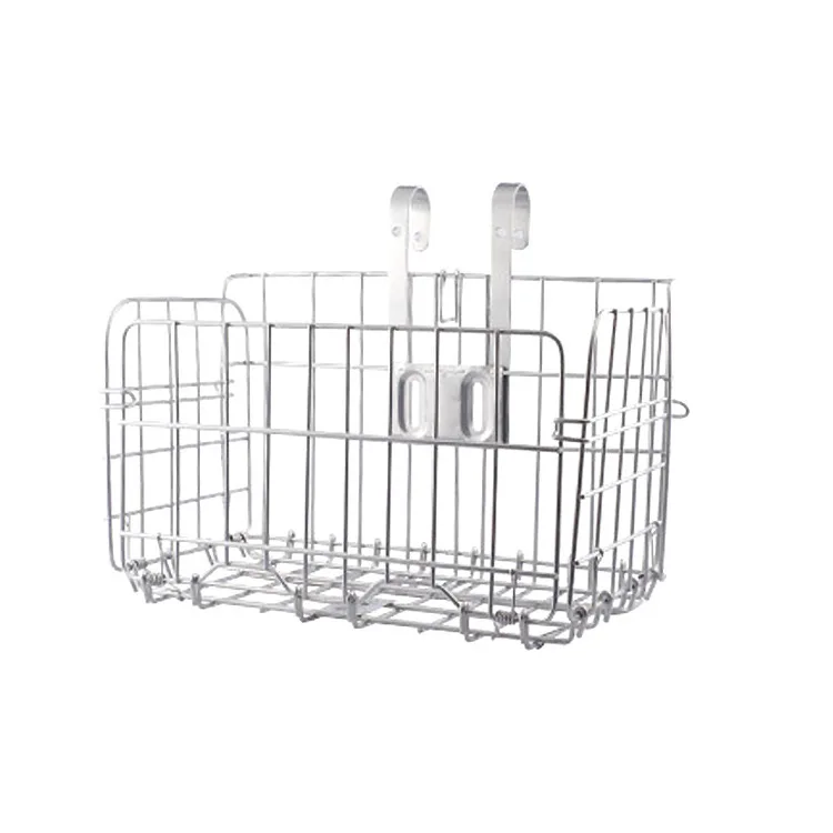 New bike front and rear side hanging thin black silver folding basket