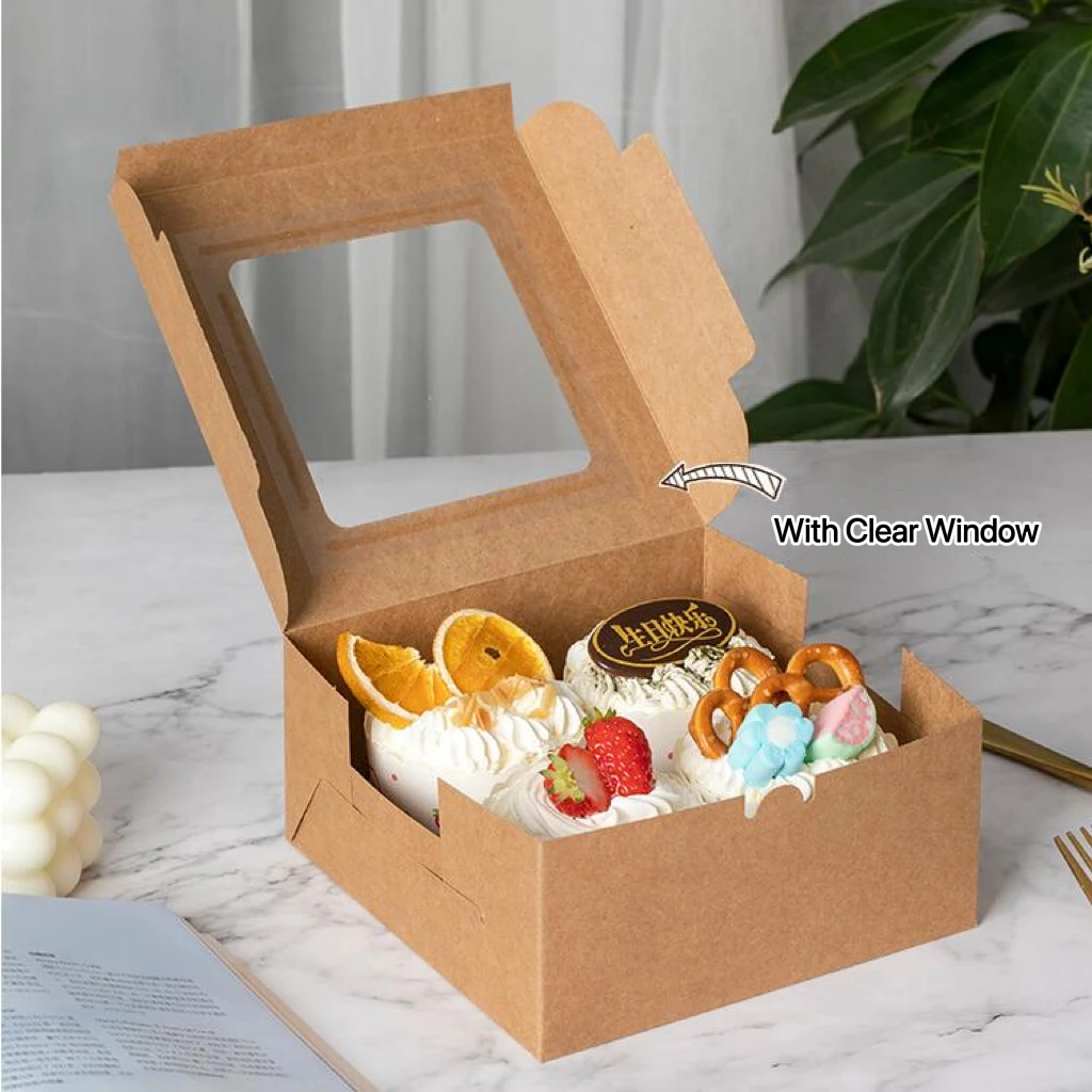 Food grade custom printed cupcake box with 6cavities, Muffins, Cookie, Biscuit boxes Custom Transparent Mini Cupcake Box