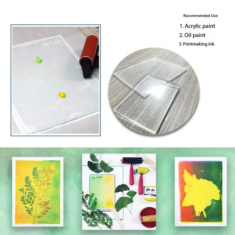 Arts Gel Printing Plate Clear Gel Printmaking Tool Monoprinting Supplies Reusable Print Plate gel Printmaking Plate for Crafts