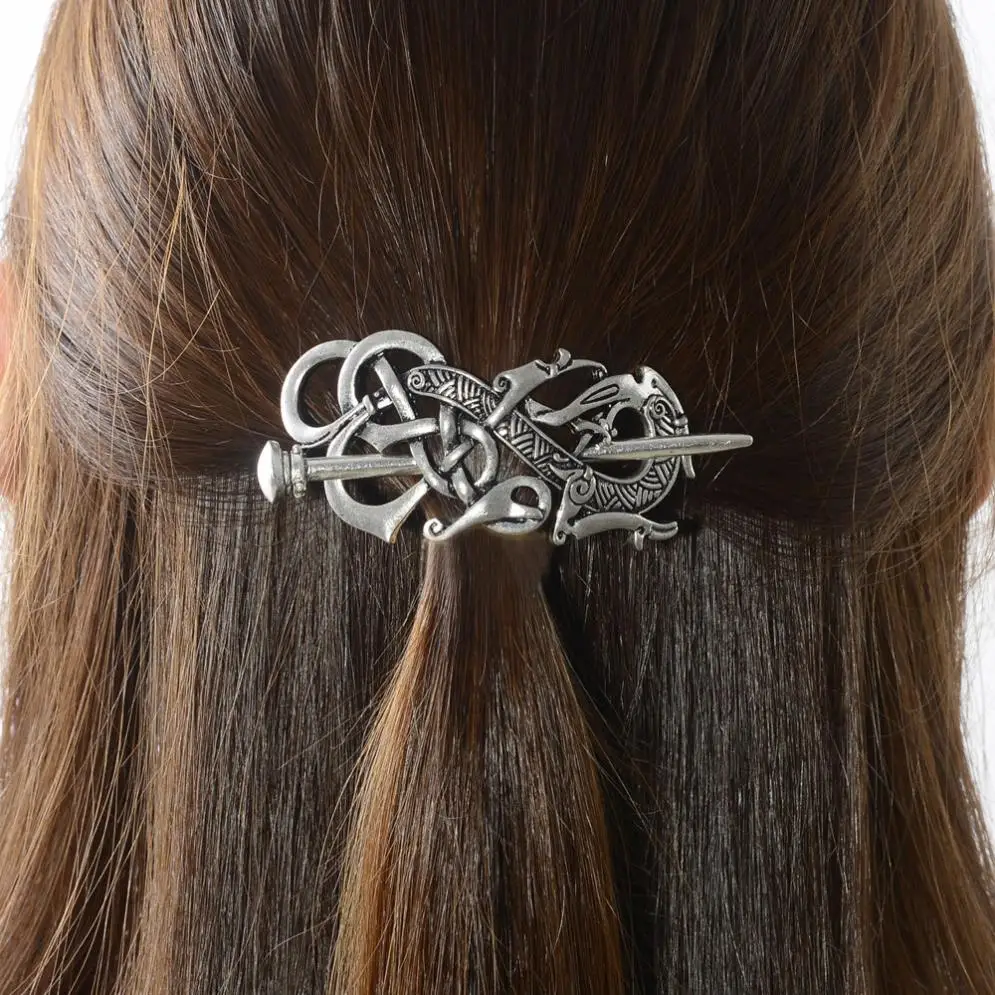 
Vintage Viking Celtics Knots Large Dragon Hair Clip for Women Hair Accessories Jewelry 