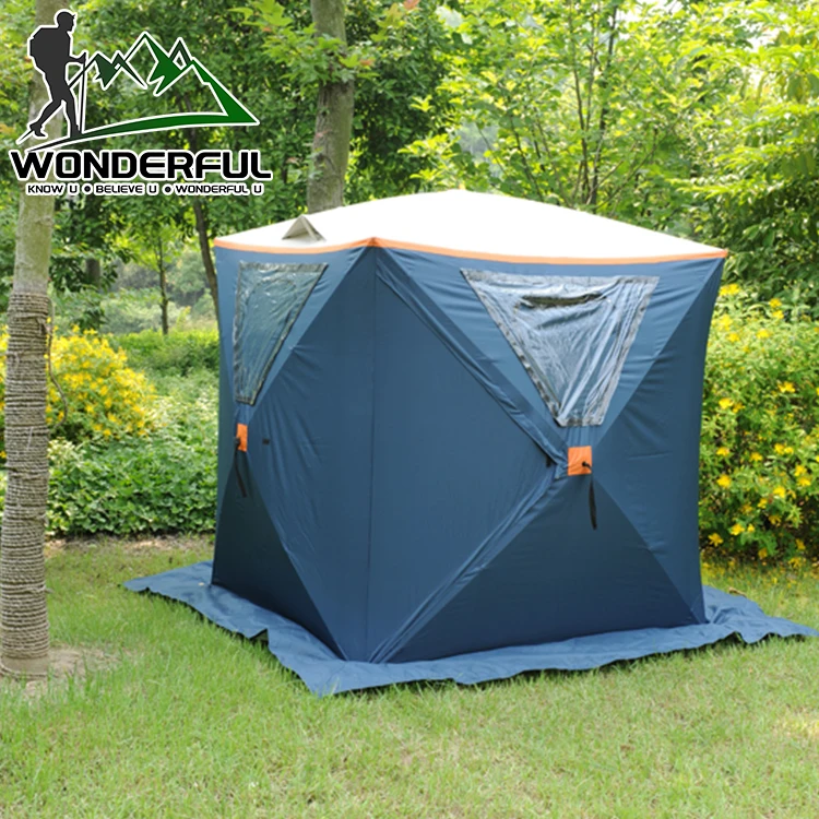 Wholesale Automatic 2 3 Person 300D Oxford Winter Outdoor Opening Cube Camping Pop Up Ice Fishing Tent