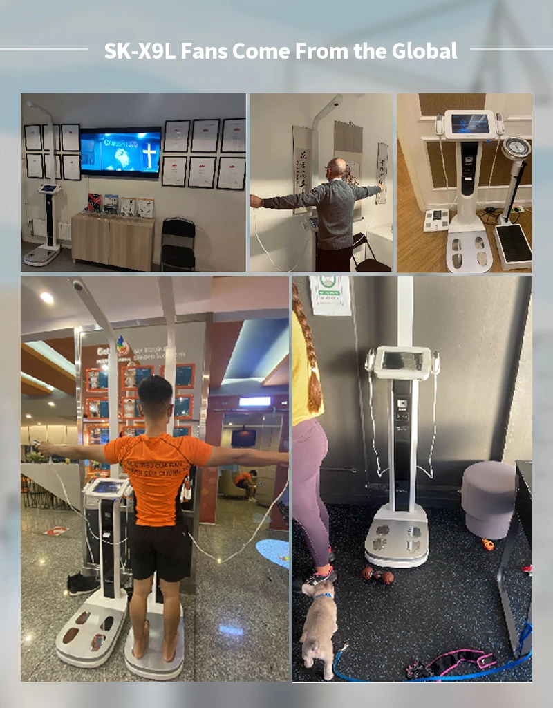 Fitness Test Bioelectrical Impedance Bmi Body Composition Scale Machine With Handles Printer