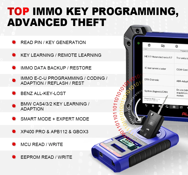 Autel Maxiim IM608 II Pro 2 Im608Proii Keys Fob Programmer With 36+ Functions Key Creation, Chip Read Write Clone Diagnosis Tool