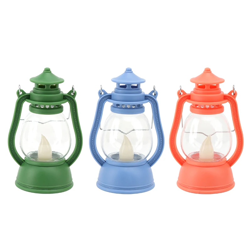 Small Retro Classic Kerosene Lamp Portable LED Lantern Lights Antique Home Ornaments Bar Cafe Bedroom Flame
