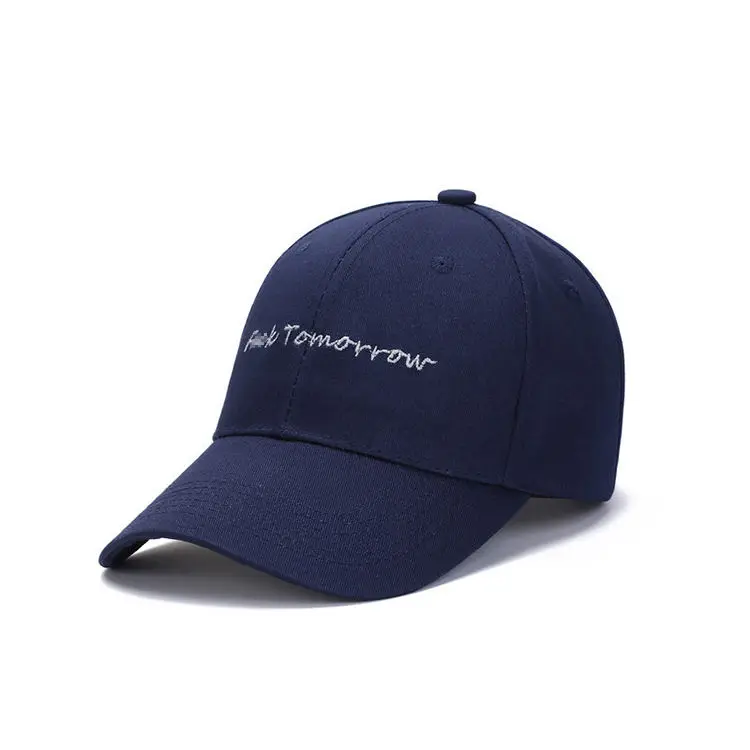 Wholesale 6 Panel 100% Cotton Custom No Brand 3D Embroidery LOGO Letters Brass Buckle Adjuster Baseball Cap