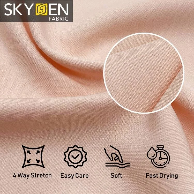 Skygen 92% Polyester 8% Spandex dress pants polyester fabric roll stretch polyester elastane spandex fabric