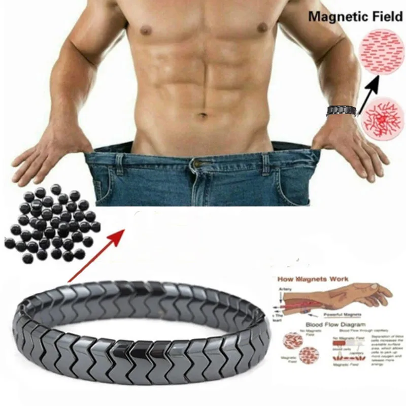 Magnetic medical bracelet colorful black gallstone men weight loss energy bracelet for men
