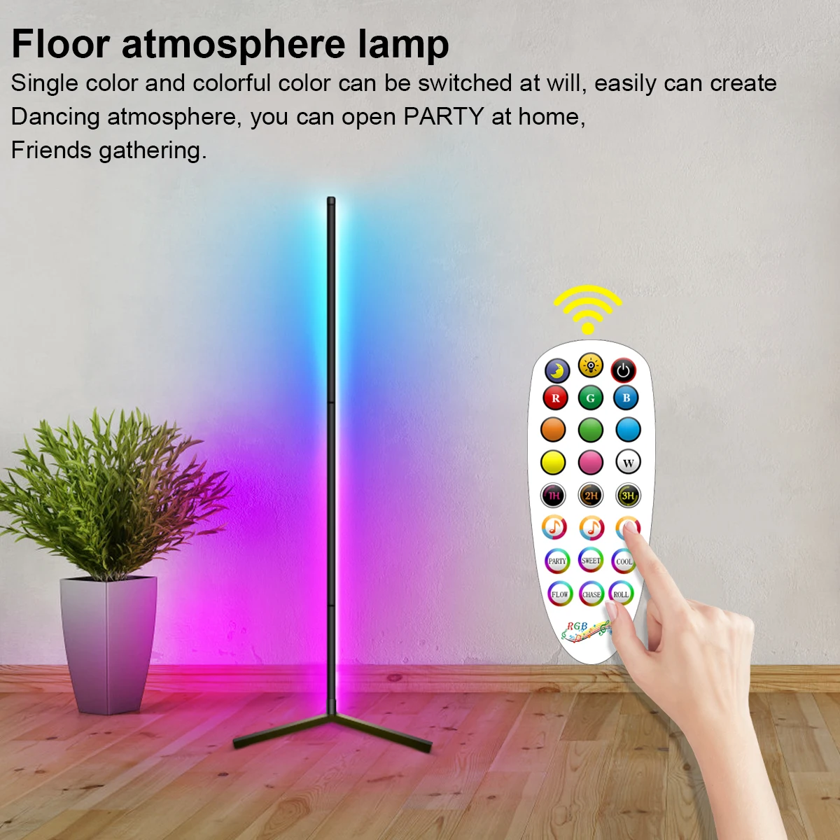 Colorful Bedroom lamp Atmosphere Lighting Club Home indoor Decor Corner Standing Lamp Nordic LED Floor Lamp Corner Floor Light