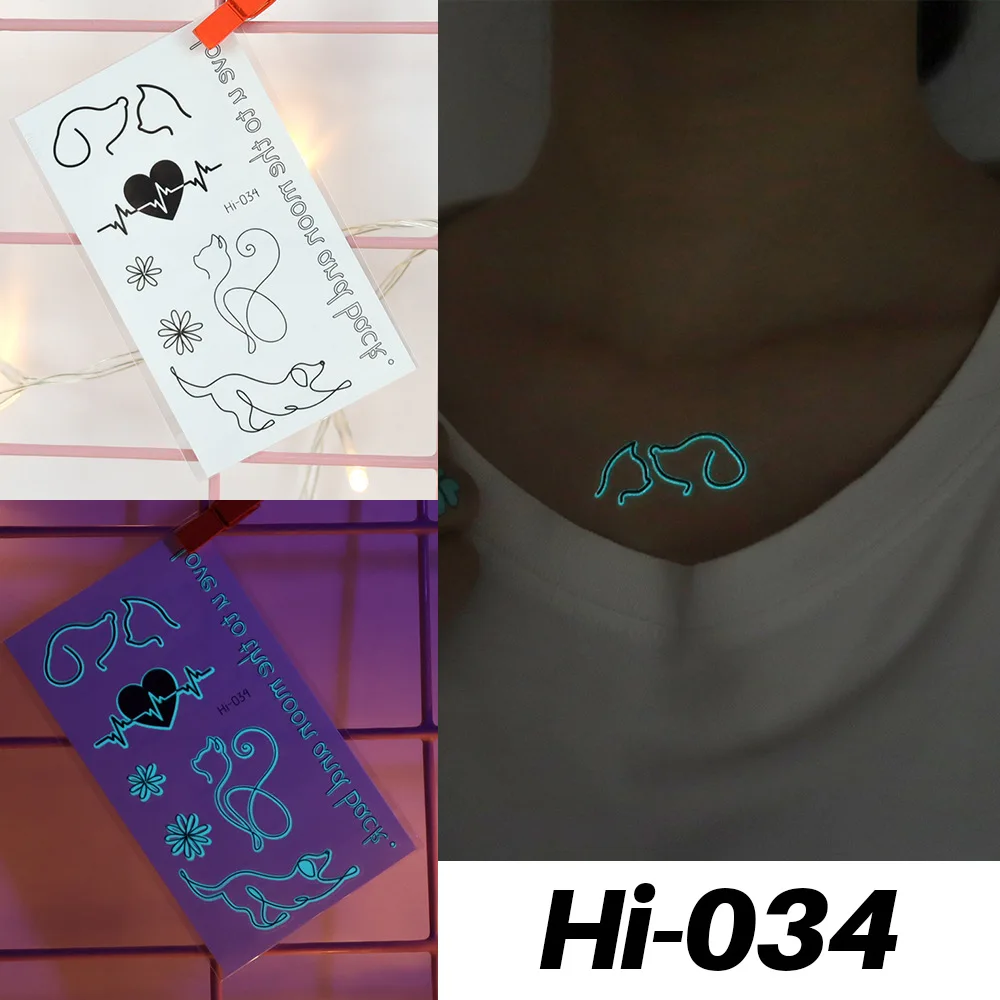 Women Arm Face Glowing Body Art Snake Butterfly Electric Syllable Party New Blue Luminous Tattoo Sticker