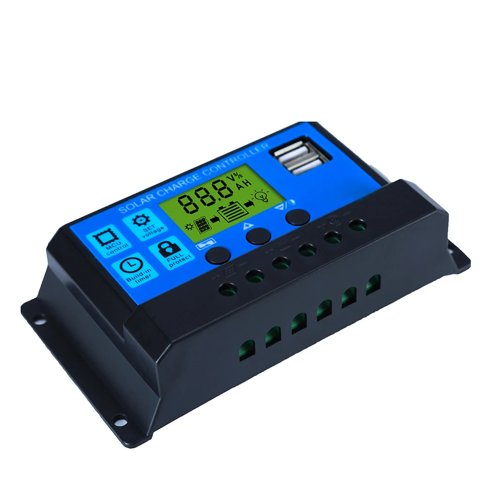 Suyeego 12V/24V Auto PWM solar panel controller 40A 50A 60A Solar Charge Controller for Home Use with Dual USB and full protect