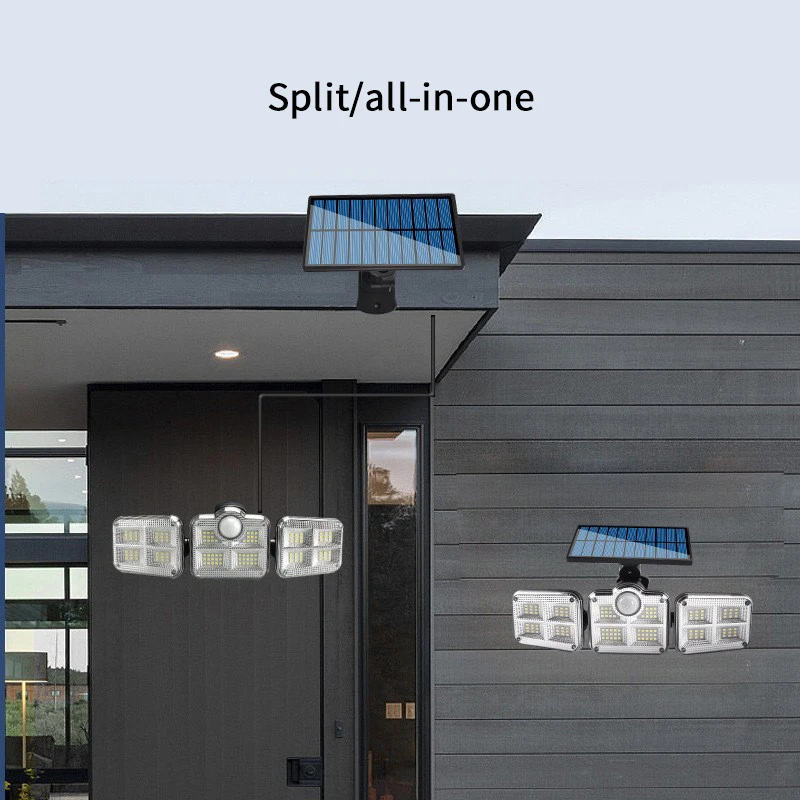 114 Led Outdoor Waterproof Safe Light Three Heads Motion Sensor Wall Light