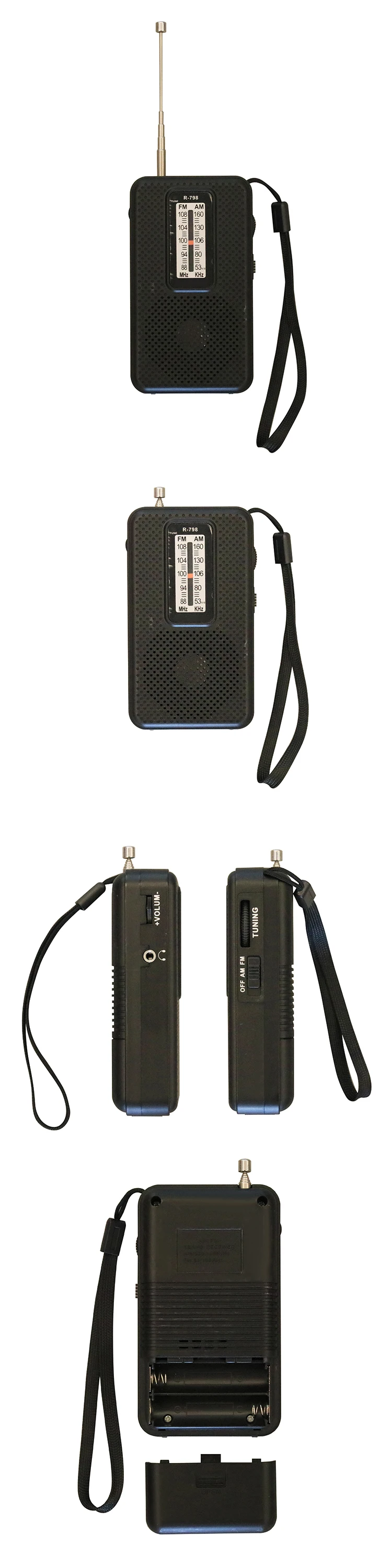 R-798 manufacture  hot selling pocket home mini radio with FM AM sound complete two band receive and UV paint