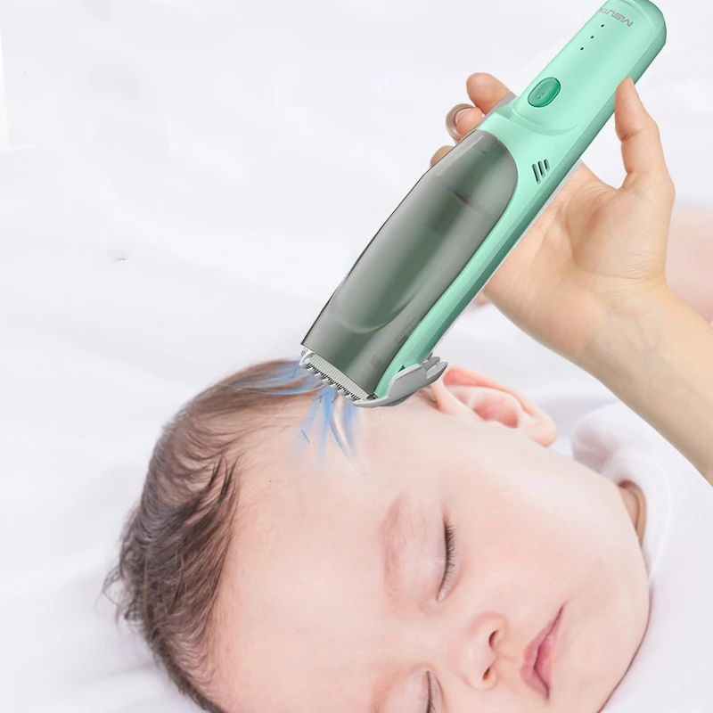 MISUTA USB Electric Ceramic Blade Child Hair Cutting Machine Ipx7 Waterproof Baby Hair Clipper Portable Vacuum Baby Hair Trimmer