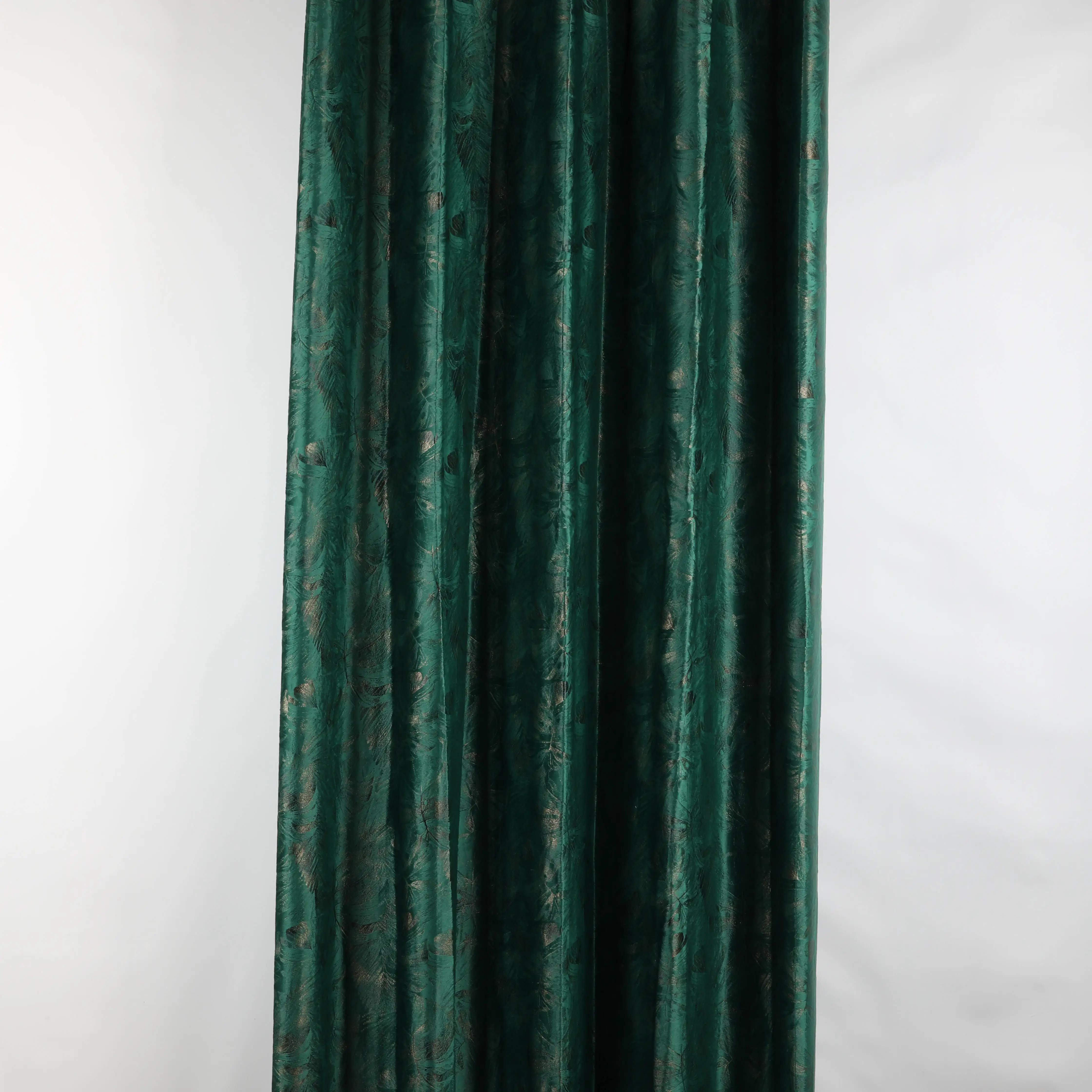 Hot Selling 100% Polyester Knitted Green Blackout Velvet Curtain Fabric For Upholstery
