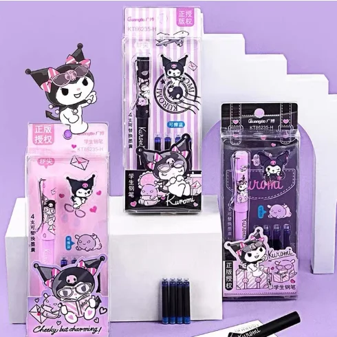 Ручка Sanrio Kulomi с чернильным мешочком для студентов стираемая синяя ручка позитивной