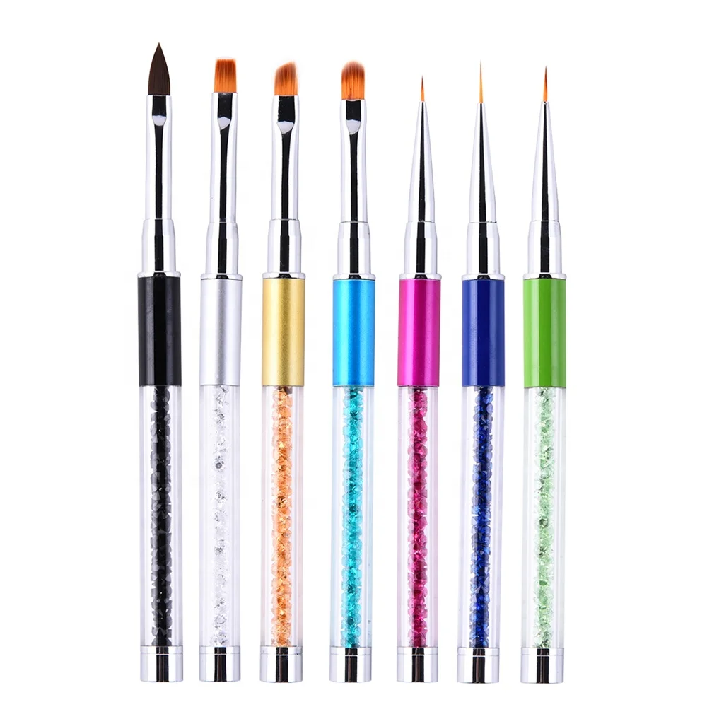 New Single Nail Pen Metal Rod Painting Pen Tools Brush Carving Paint Pen Nail Art Brush With Multiple Colors