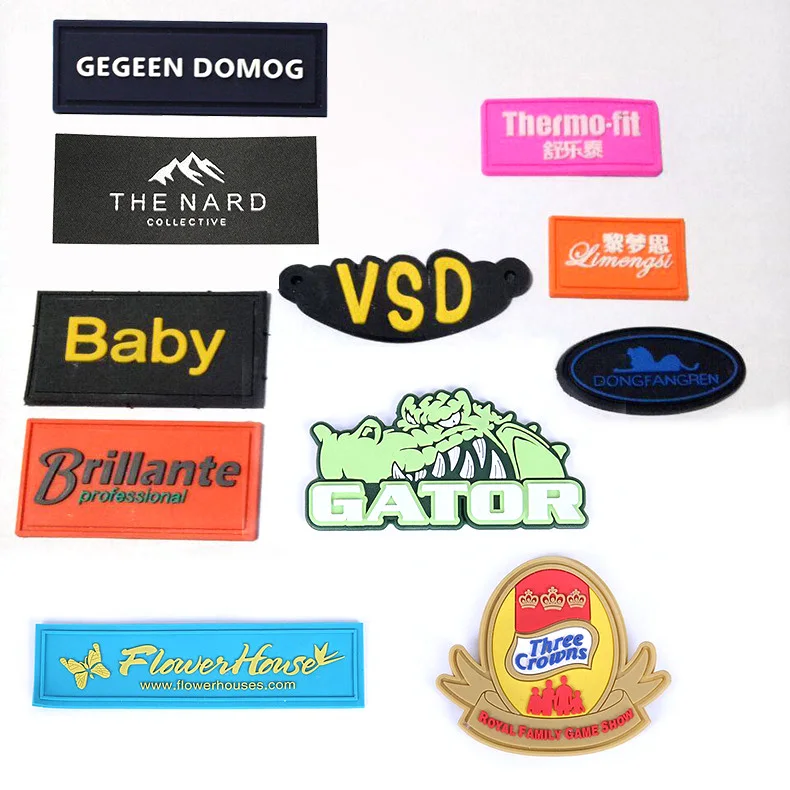 Custom PVC silicone rubber patches Label Custom Rubber Embossed 3D Soft PVC Patch