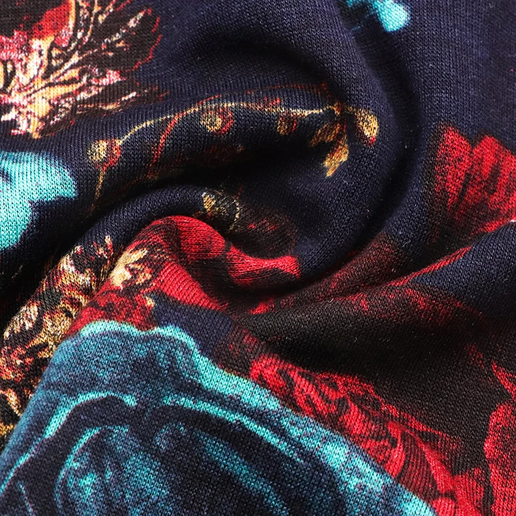 Custom printed poly fabric wholesale in market dubai,Customize wholesale french terry printed 100% poly fabric