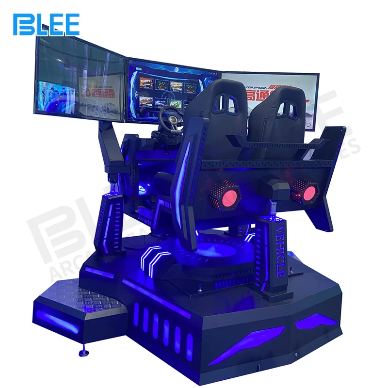 Indoor Amusement 2-Seater Three-Screen Racing Simulator Vr Game Machine 4D Car Gaming Chair Racing Simulator