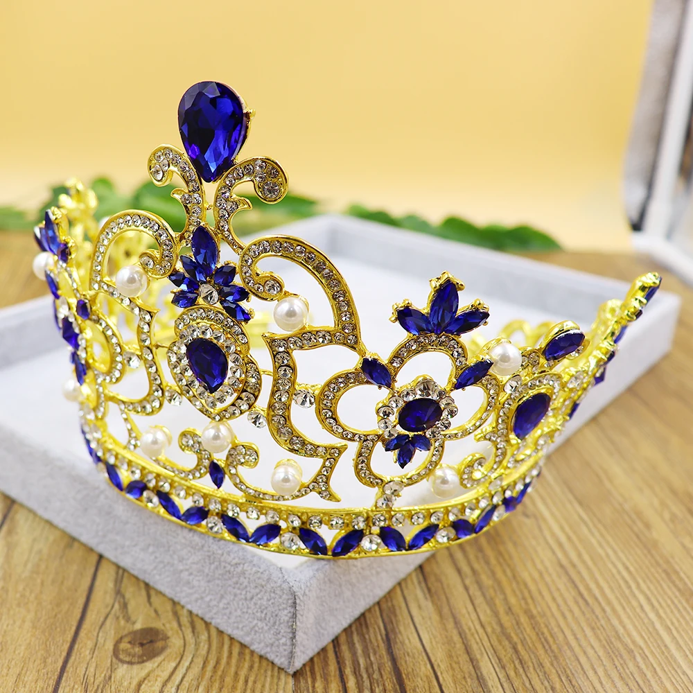 
NeeFu WoFu big Crown European and American luxury crown Fashion Bridal Wedding Wholesale Wedding Tiaras and Crowns 