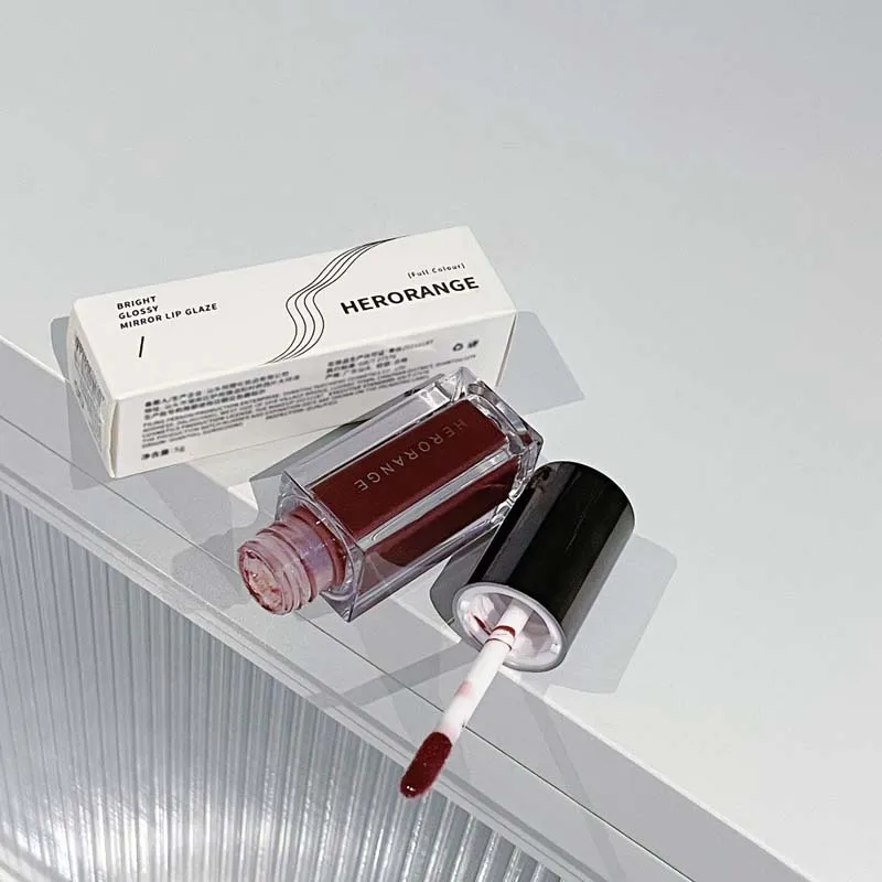 Cosmetics Glossy Lip Stain Long-Wear Lip Stain HERORANGE For A Sheer Pop Of Color & Subtle Gloss Effect Cute Lip Gloss