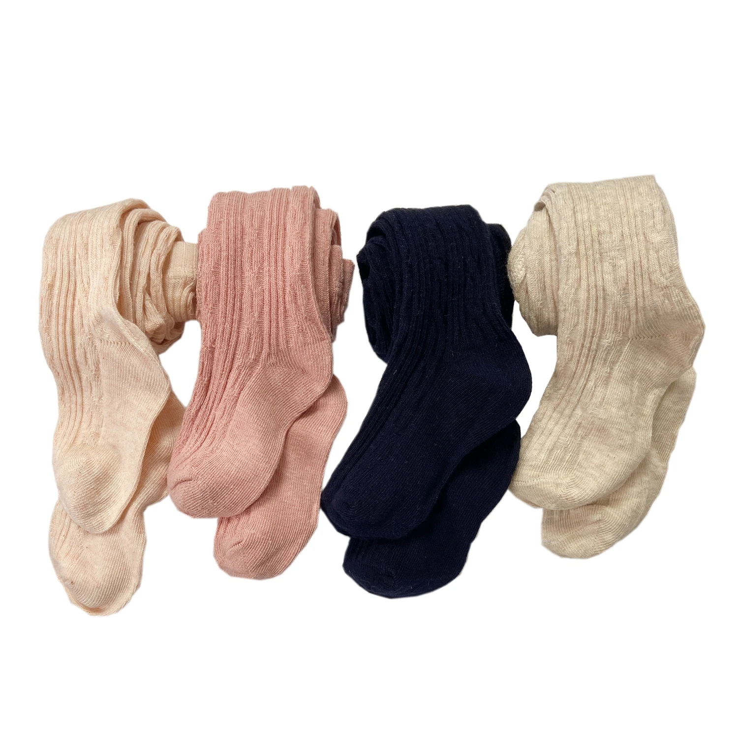 American Trends Baby Tights Girls Soft Cotton Cable Knit Infant Leggings Toddler Solid Socks Winter Warm Stockings Newborn