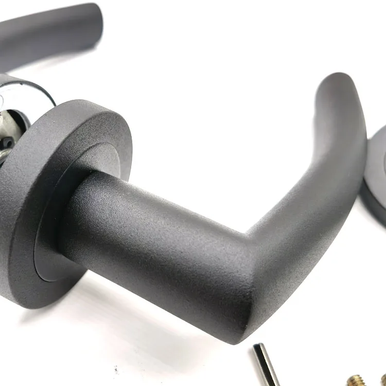 Competitive Price Popular Luxurious Professional Made Matte Black Tube Type Lever Lock Door Handle For House Decoration