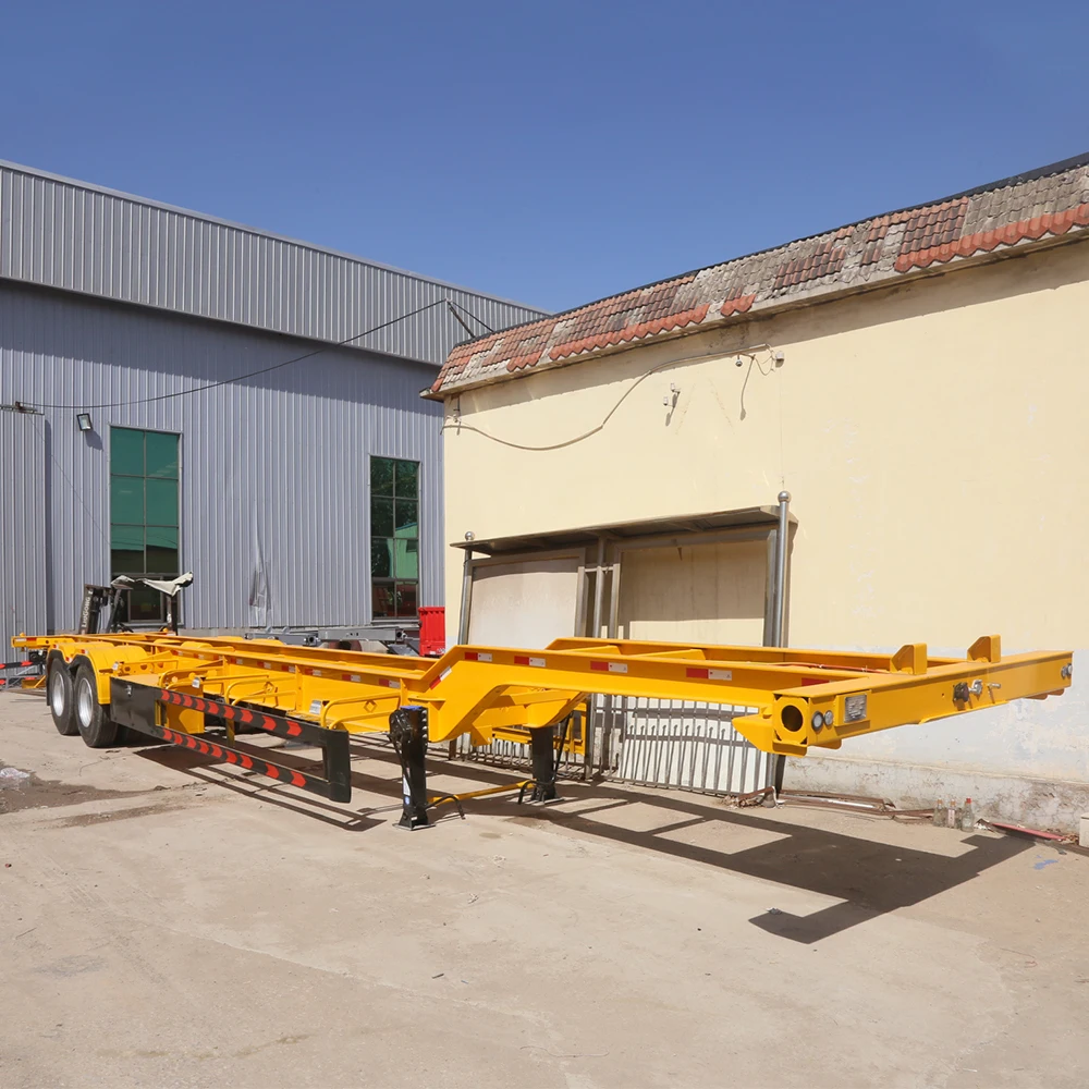 20 Feet 40 Feet Extended Container Chassis Sale 3 Axles Container Trailer Skeleton Semi Trailer Truck
