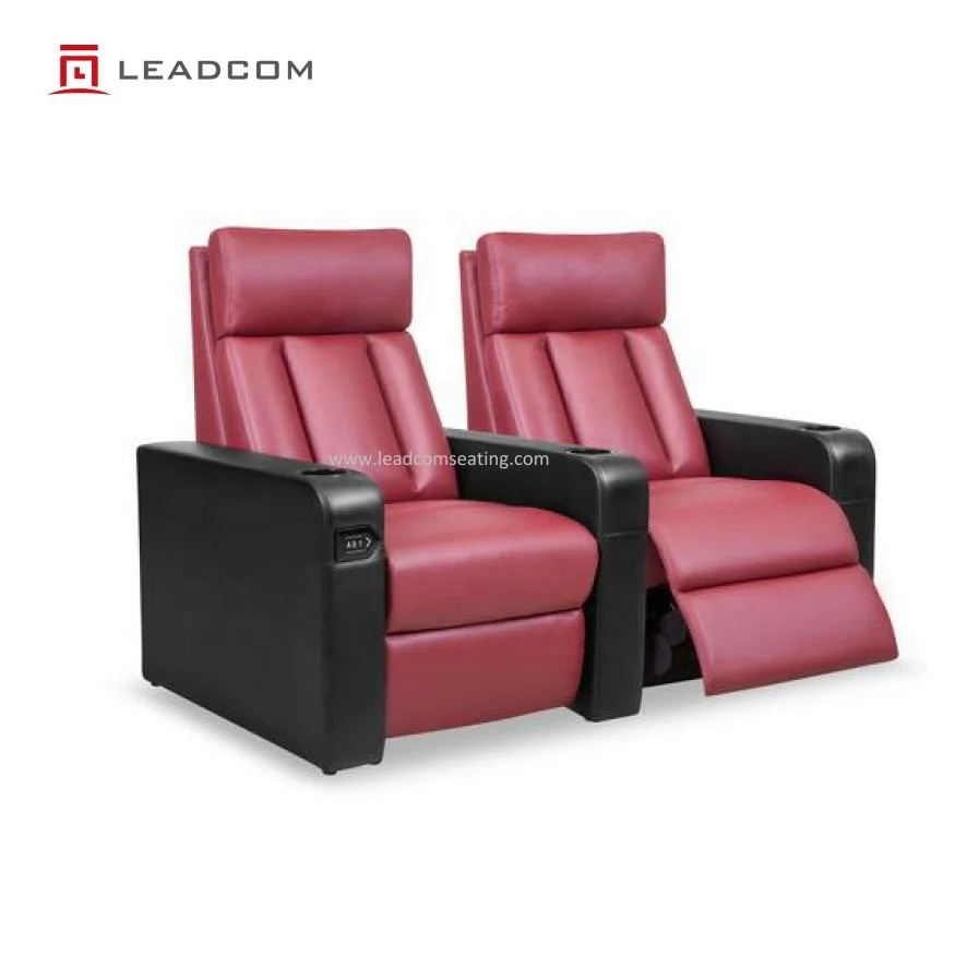 LEADCOM luxury leather electric cinema chair vip movie theater recliner chaise lounger mechanism
