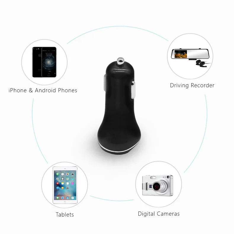 JUMAX QC3.0 portable fast charging car charger 2A 3.1A for mobile phone car accessories dual USB ports DC12 24V auto parts