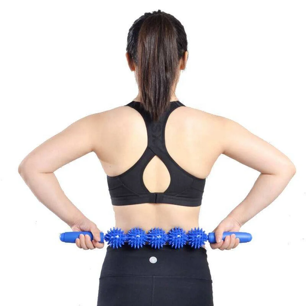 PVC Massage Ball Stick and Massage Roller , Foam and Metal with Handles Massage for Body