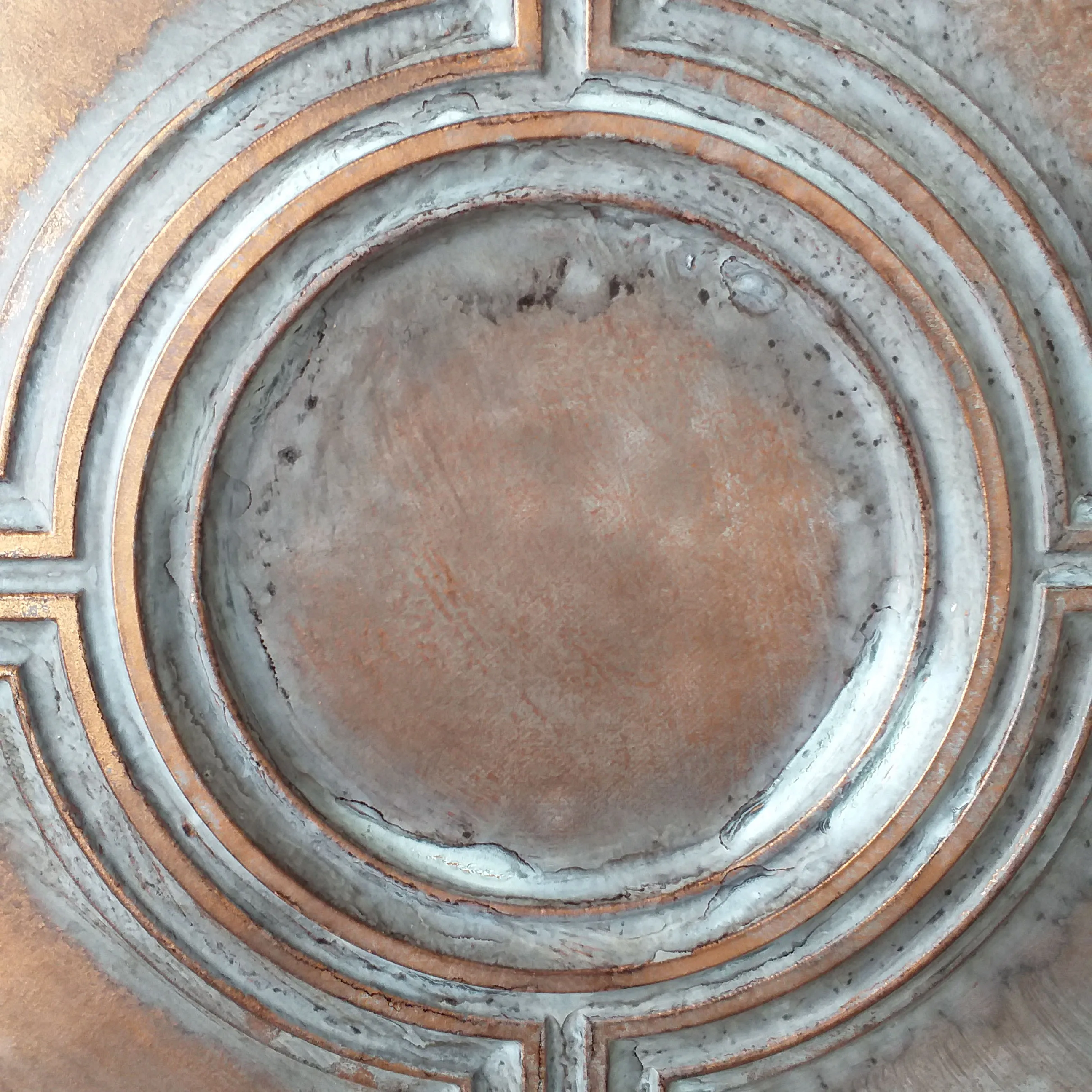 Tin ceiling tiles weathering copper color night club wall panel PL37