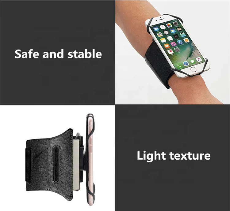 
Universal Detachable Sports 360 Degree Rotation Phone Holder Wrist Bag Sports Armband for All 4.0 - 6.5 Smart Phones 