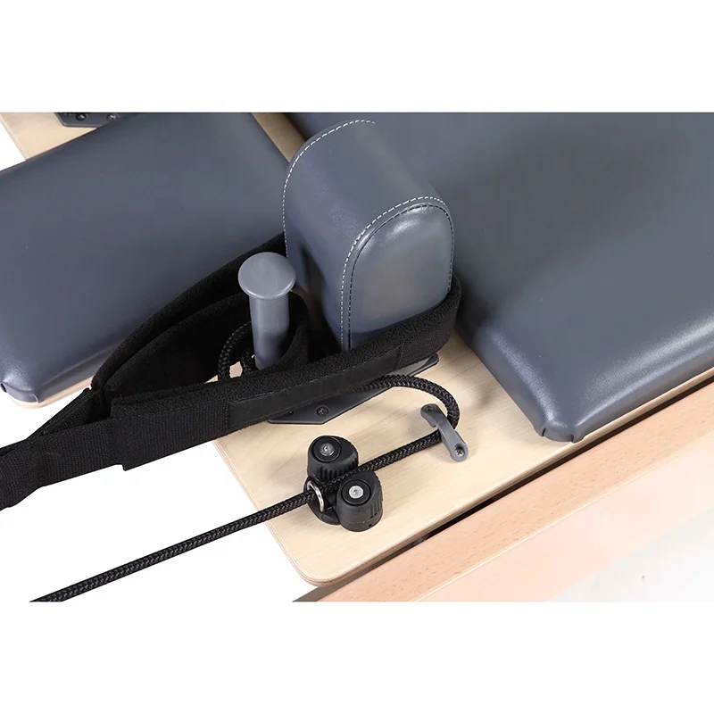 ONEMAX Pilates Reformer H1 Se Rio Adjustable Footbar Cover Fitness Exercise Maple Wood Plywood Case Natural Wood Color Studios