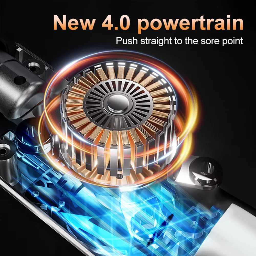 2024 New Brushless Motor LCD Display Massage Gun 4 Modes Deep Muscle Body Massager in Black/Silver